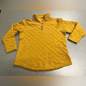 Marmot Roice Golden Yellow Quilted Snap Neck Pullover—Women’s M/L